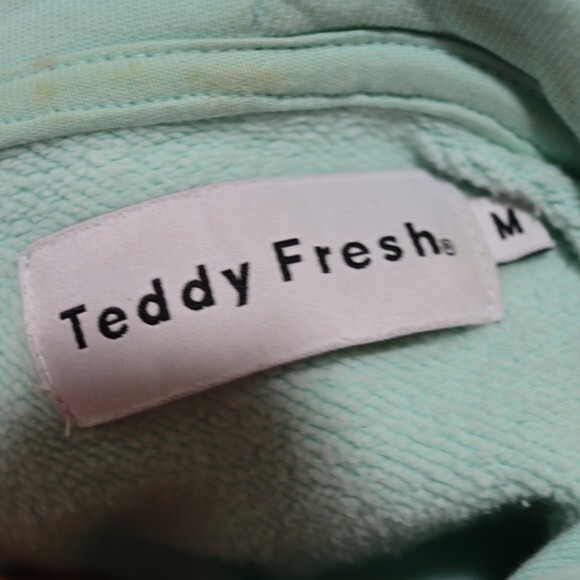 Teddy Fresh Pastel Colorblock Pullover Hoodie Sweatshirt MED 100% Cotton Streetw - Picture 9 of 11